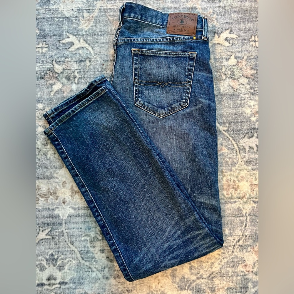 Lucky Brand Men's Denim 121 Heritage Slim Blue Straight Jeans 33 x 32